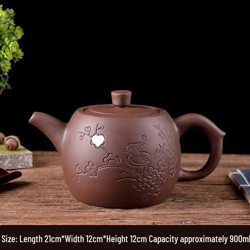 Large Capacity Handmade Yixing Zisha Teapot with Ceramic Teacup Set