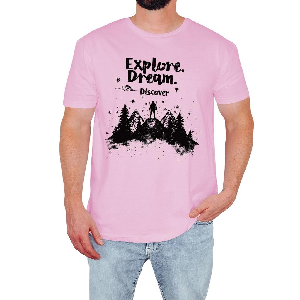 Explore Dream Discover Mens T-Shirt Adventure Theme Nature Lover Gift