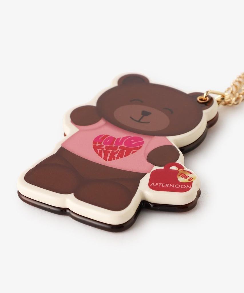 Afternoon Tea Living JR47 Mirror Comb Charm KeychainKITKAT Heartful Bear, Brown