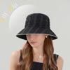 Fashion Pleated Bucket Hat Breathable Striped Sun Protection Hat Foldable Wide Brim Hat Summer