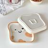 Cute Toast Bread Shaped Ceramic Plate Personalized Rectangular Cake Dim Sum Plates Household Fruit Snack Dish