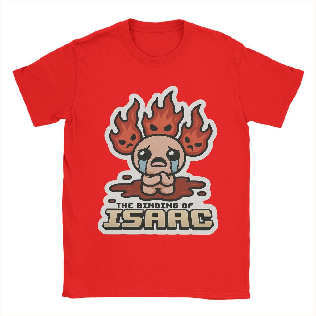 The Binding of Isaac Inspired Flame T-Shirt Unisex Vintage Cotton Tees Round Collar Short Sleeve T Shirt Plus Size Clothes
