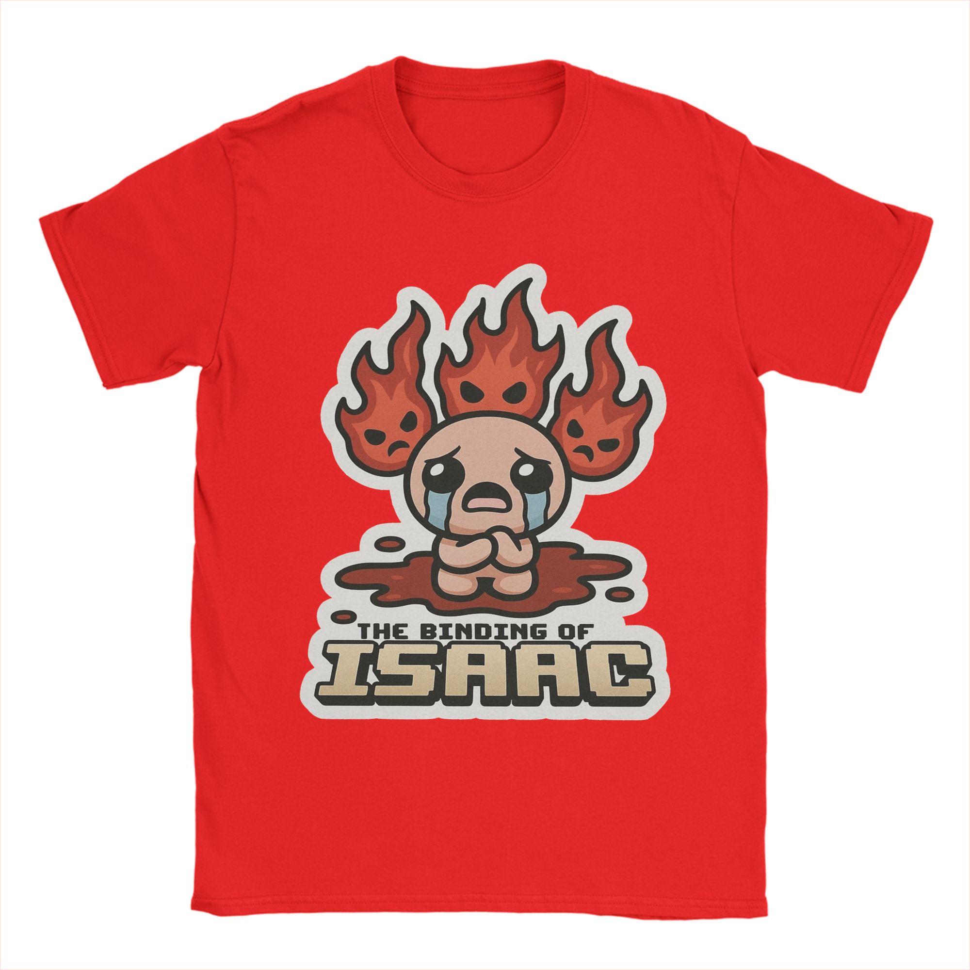 

Футболка в стиле The Binding of Isaac с пламенем, унисекс, винтажная, хлопковая, с круглым вырезом, короткий рукав, одежда больших размеров S