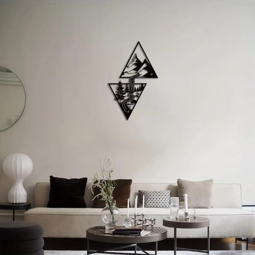 Berg Metall Wandkunst Rustikale Landschaftsskulptur Wohnzimmer Dekor Geschenk