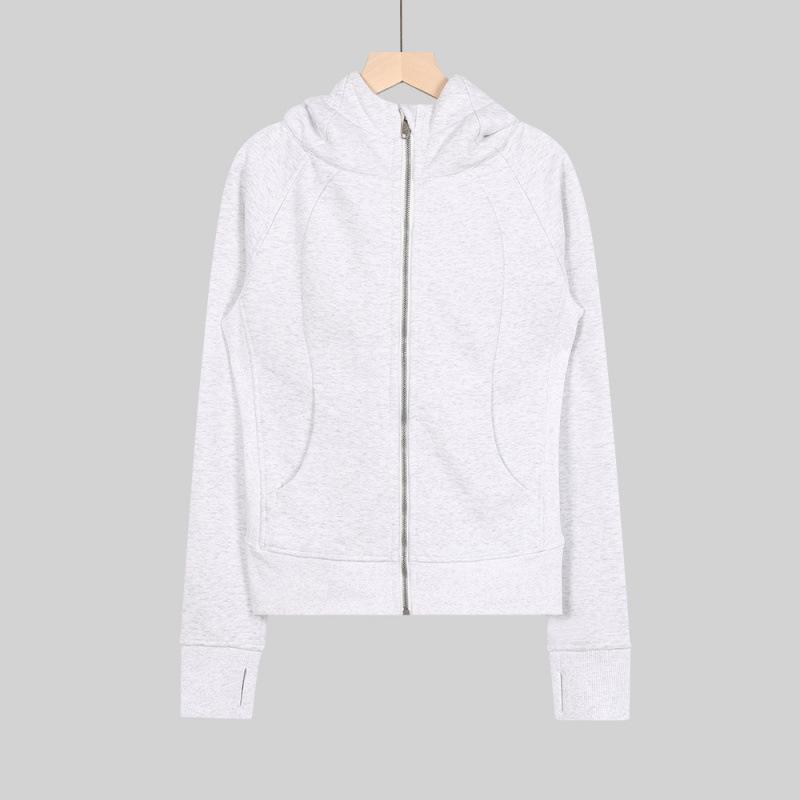 Lulu Original Embroidered Slim-Fit Scuba Jacket - Fleece-Lined Warm Yoga Casual Sports Top