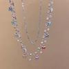 Dopamine atmosphere~ Stacked butterfly choker neck chain colored necklace women's 2024 new accessories collarbone chain