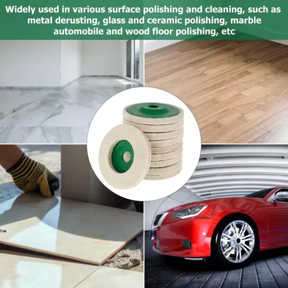 Polishing Pads Wool Felt Polishing Pad Disc 100mm Angle Grinder Buffing Pads For Glass Metal Polish Repairing Tool