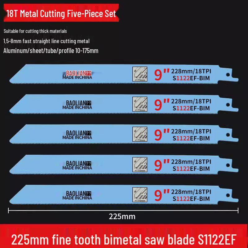 Versatile Reciprocating Saw Blade for Metal, Wood, Plastic & Aluminum with Coarse & Fine Teeth, Extended Jigsaw & Electric Saw Compatibility.