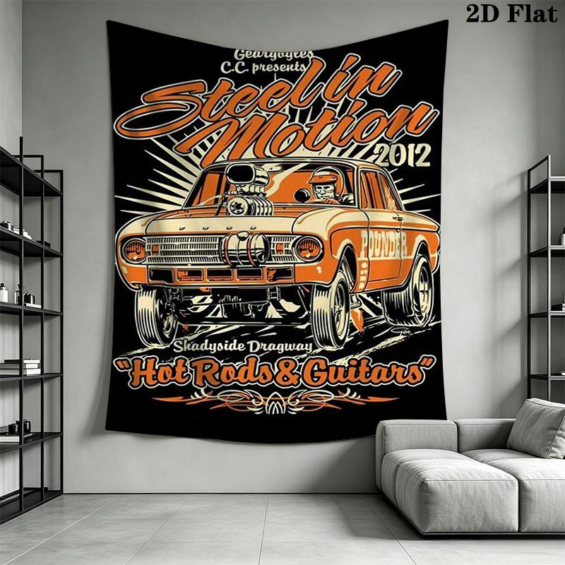 Vintage-style muscle car Pattern Home Decor Tapestry, Wall Hanging, Decorative RV Wall Cloth.XGT0914337