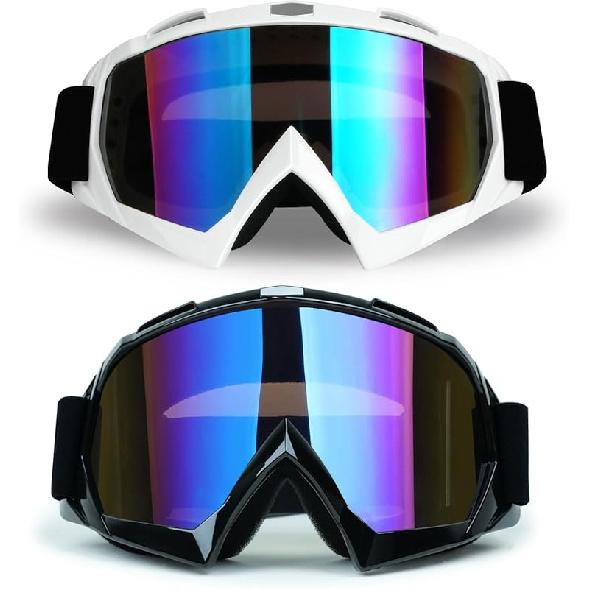 ATV Dirt Bike 2-Pack Motorcycle Motocross Goggles For Men Women MX Riding UTV Helmet Offroad Goggles, UV400 Anti-Scratch Fog Dustproof For Adults