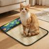 Cartoon Pattern Pet Cooling Mat Rattan Weave Cat Sleeping Mat Dog Crate Sleep Bed  Crate Mat