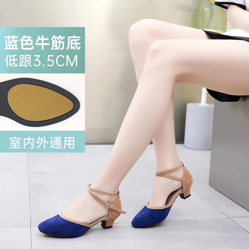 Elegant Glitter Closed Toe Ballroom Dance Shoes for Women Tango Latin Salsa Dancing Shoes for Women Zapatillas De Ballet