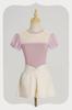 Adult Puff Sleeve Ballet & Gymnastics Body Shaping Suit - Short Sleeve Dancewear for Practice & Exams