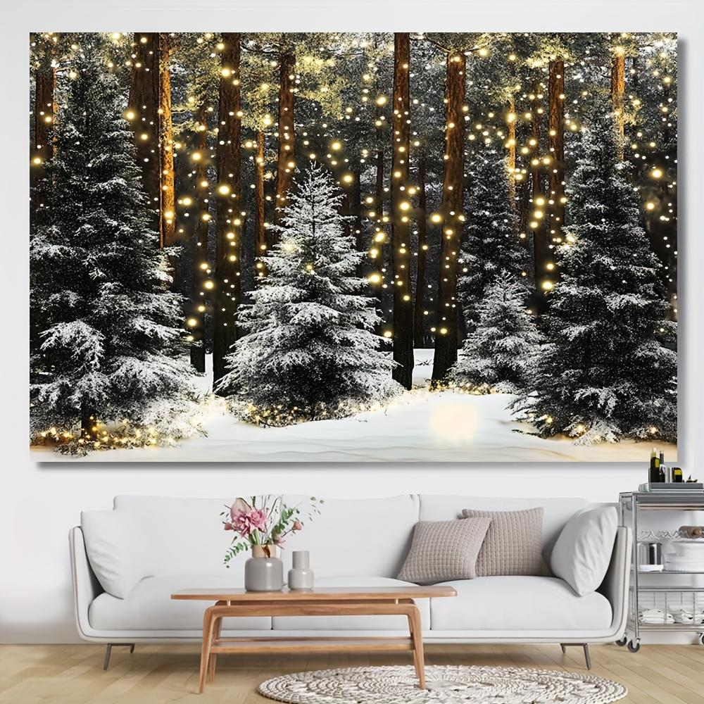 Brazi de Crăciun Iarnă Câmp de Zăpadă Decorațiune Fundal Iarnă Fundal pentru Fotografie Decorațiuni Pentru Studio Foto Cabină Foto Petrecere de Crăciun