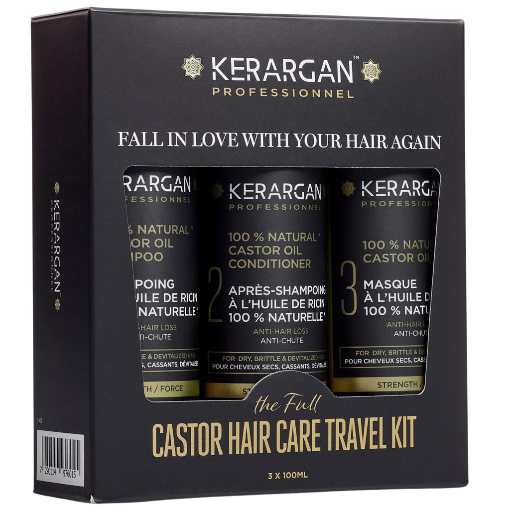 Kerargan Castor Oil Anti-Hair Loss Travel Kit - 3x100ml