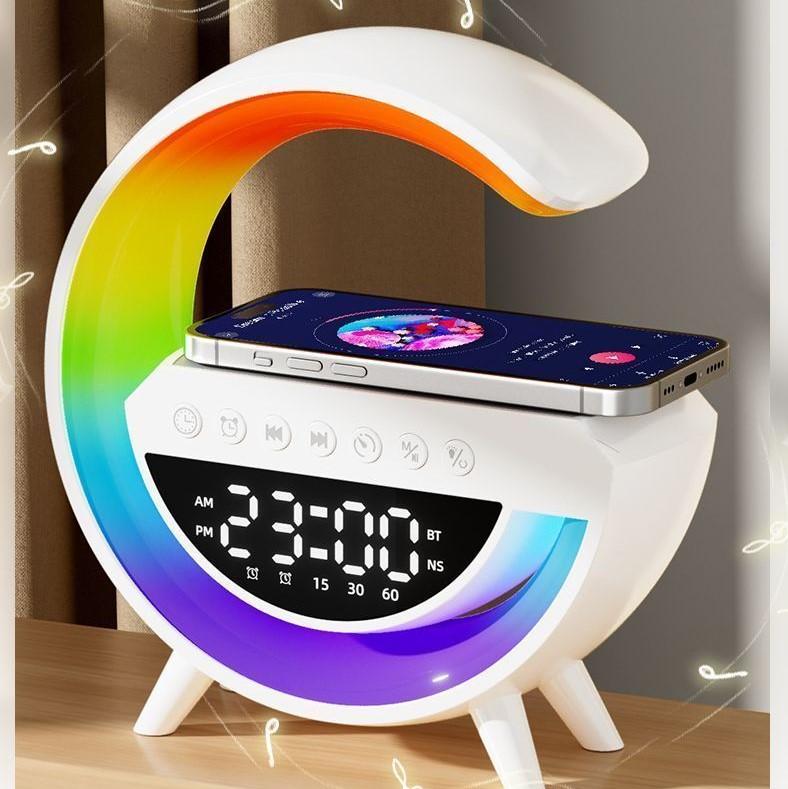 Multifunction 3 in 1 Wireless Charger Pad Stand Bluetooth Speaker RGB Night Light Fast Charging Station For Smartphone iPhone Samsung Xiaomi Huawei