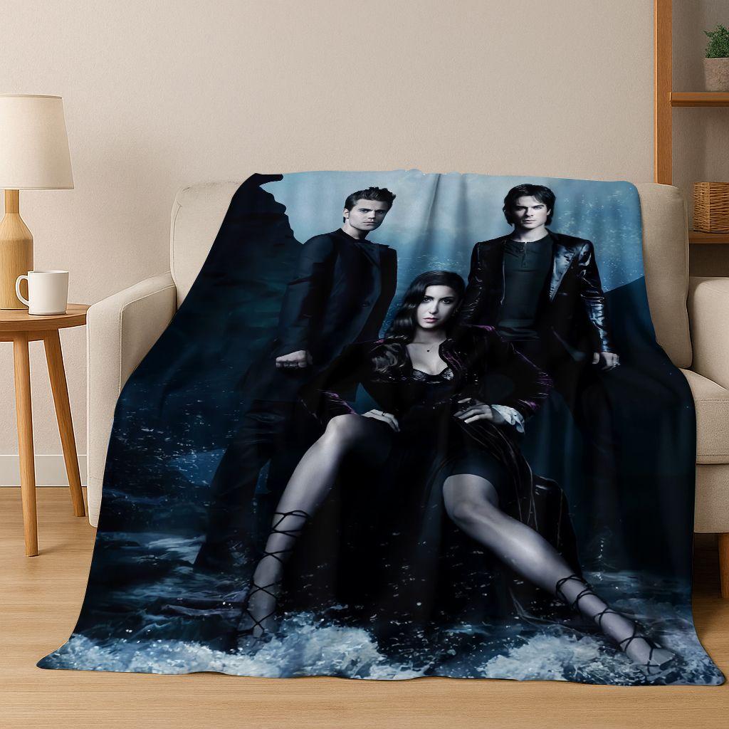 26 Stil The Vampire Diaries Damon Salvatore Flanelldecke, Warme und Gemütliche Weiche Überwurfdecke für Zuhause Schlafzimmer Bett Sofa Abdeckung