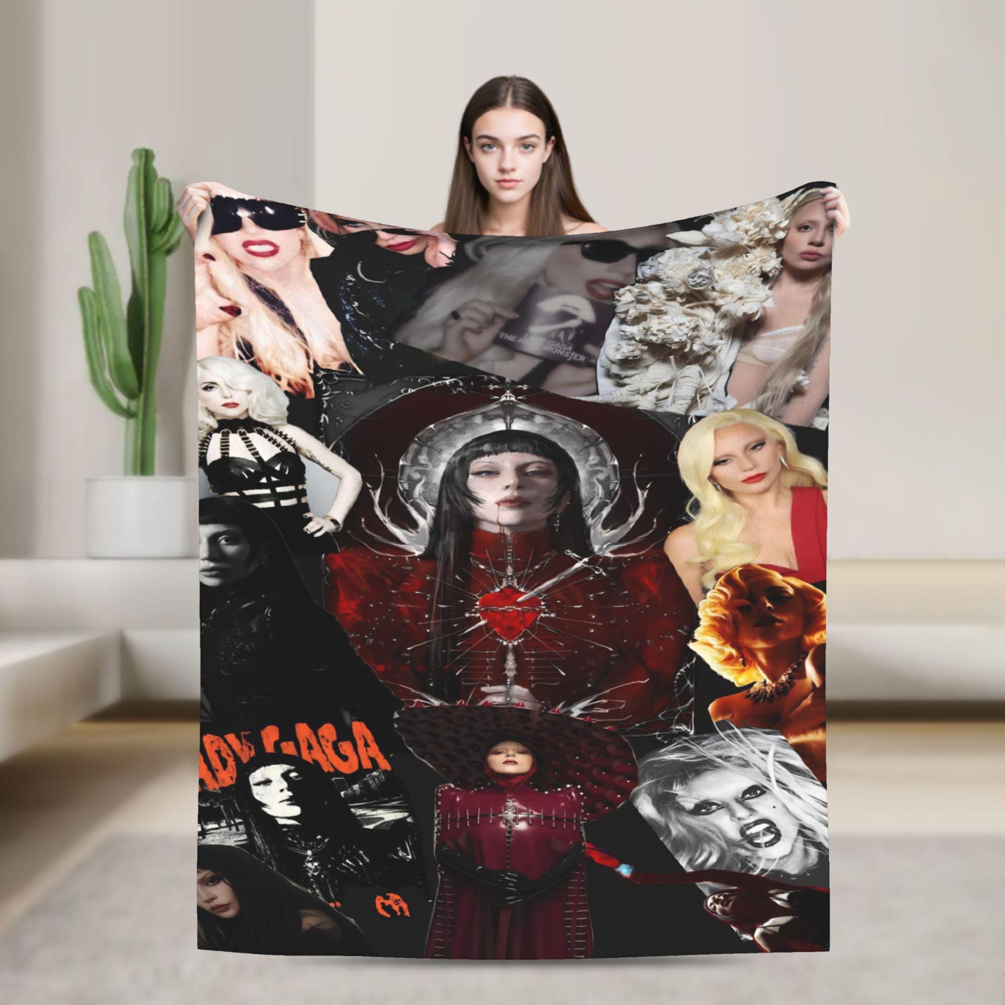 Jessica Chen Unisex Lady Gaga Mayhem Album Blanket Soft Warm Plush Throw Blanket For Living Room Travel Office Flannel Bedspread Bed Cover