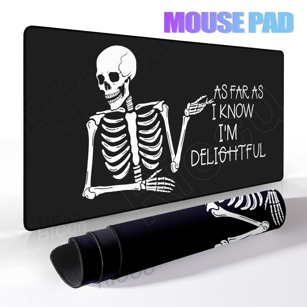 Funny Skull Design Mouse Pad Black Skeleton Mousepad Office Rubber Large Minimalist Deskmat Desk accessories Gaming Keyboard Mat