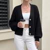 Women S Short Cardigan Sweater Pearl Button Casual Outerwear