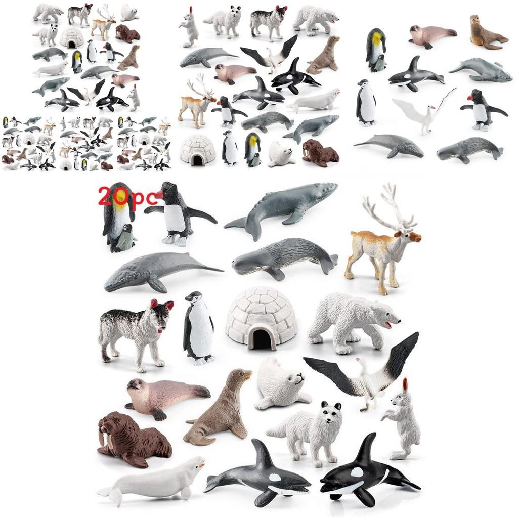 Set de Figuras de Animales del Ártico de PVC Oso Polar Pingüino con Figuras Realistas de Vida Silvestre para Exhibición Educativa
