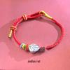 Sterling Silver 12 Zodiac Year of the Horse Wine Red Rope Bracelet for Men & Women - Lucky Charm Couple Bracelet