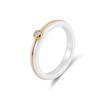 Effie Queen Stainless Steel Metal Ceramic Finger Ring Waterproof Minimalist Texture Dainty Zircon Ring Jewelry Accessories STTR