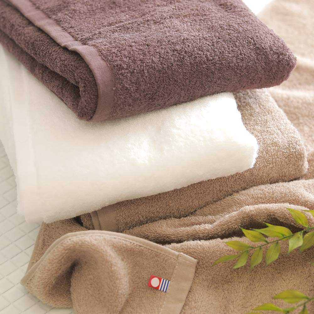 imaa Imabari Certified Bath Made in Light Towels, Fluffy, Thin, Absorbent, Quick-Drying, Japan, 100% Cotton, Vacuum-Compressed, Brown, 2-Pack