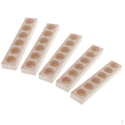 5 Pcs Wooden Essential Oil Storage Display Box Cosmetic
