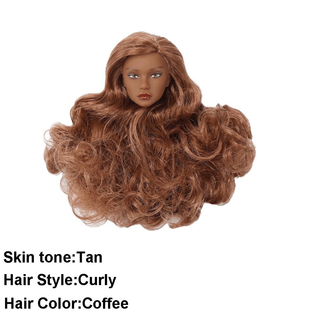 White Normal Tan Skin Doll Head European Face Fashion Doll Head  for 11.5 Inch BJD Doll Body