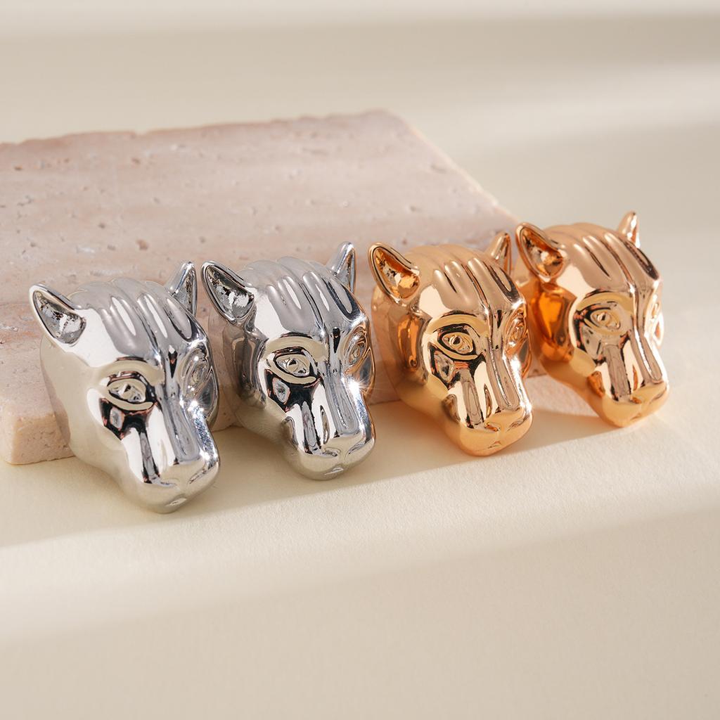 DIGADAGU Legierung Leopardenkopf Tier Ohrstecker Neue Einfache Retro Ohrringe Damen Party Zirkon Accessoires