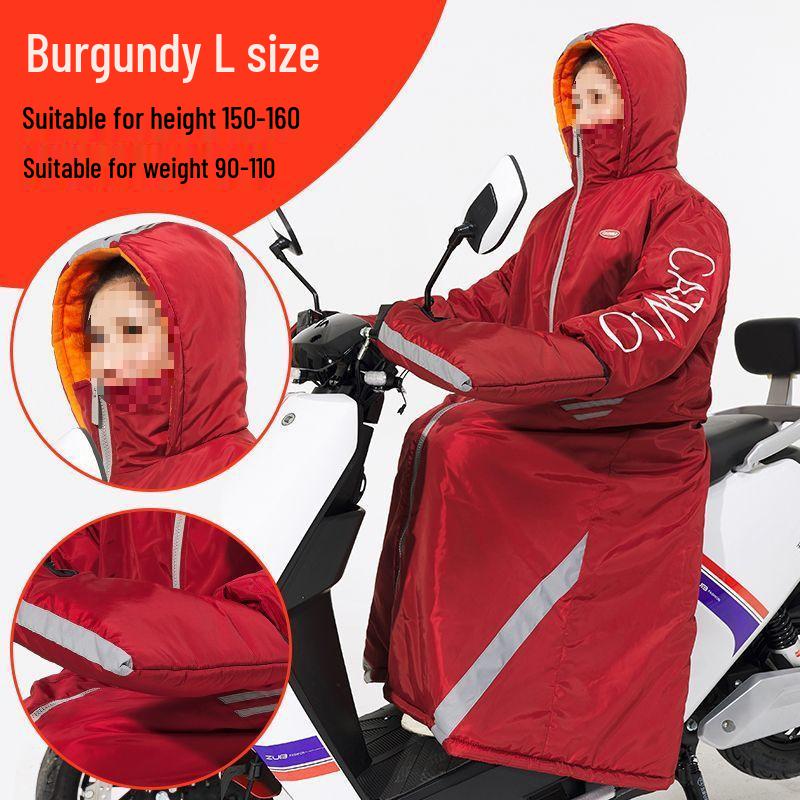 Women's 40° Winter Cycling Suit - Electric Vehicle Style, Northeast Cold-Proof, Below Zero Windproof Quilted One-Piece Windbreaker