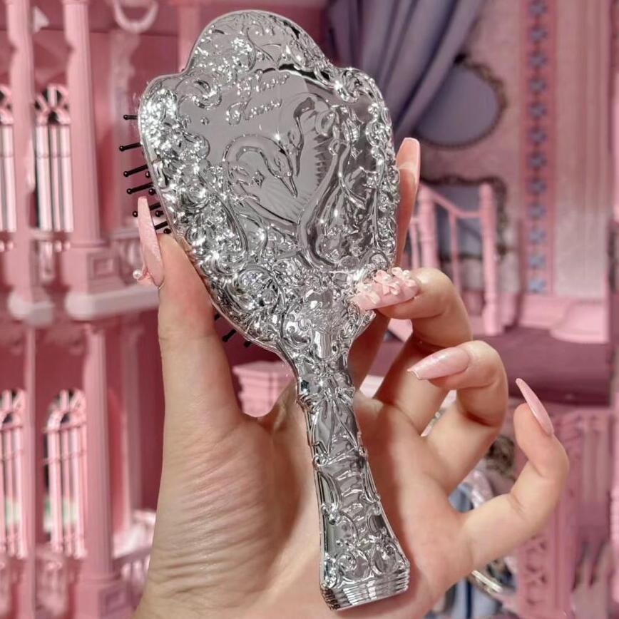 Flower Knows Brushes 9Th Anniversary Midsummer Fairytales Swan Ballet Series Hair Brushes Air Cushion Hair Comb Brush Holder