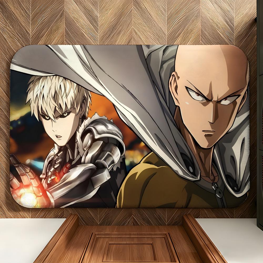 anime O-One-Punch M-Man Floor Mat Soft Flannel Floor Mat Suitable for Entryways, Living Rooms, Bedrooms, and Bathrooms