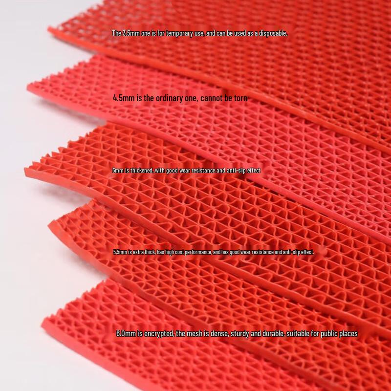 Jingulao PVC S-Pattern Anti-Slip Drainage Mat 4.5mm x 1.6m x 1m