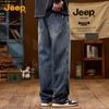 Jeep Men's 2025 Autumn Loose Straight-Leg Denim Jeans