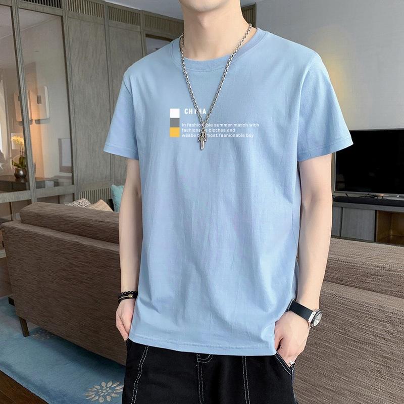 Short Sleeve T Men's Cotton Long Sleeve Casual Versatile Winter Shirt Bottom Shirt Top Teen Crew Neck