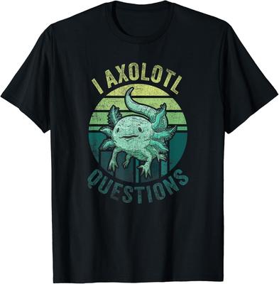 Ik Axolotl Vragen Retro Grappig Schattig Axolotl Cadeau Unisex T-shirt