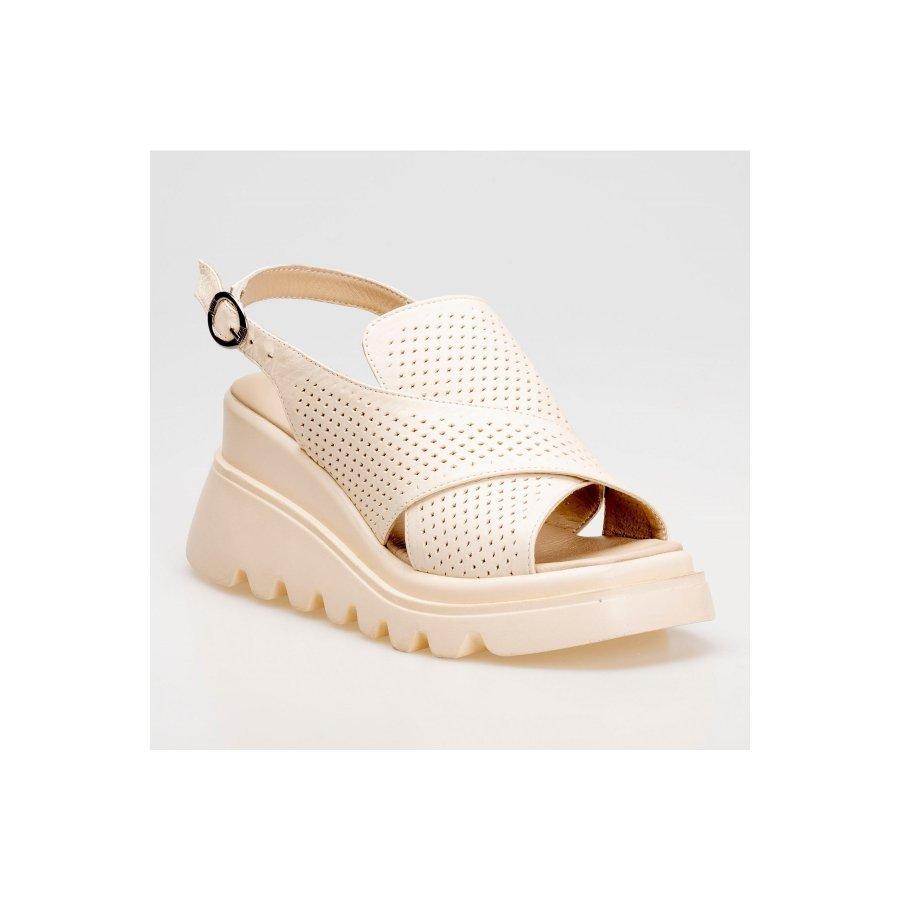 Women's Genuine Leather Wedge Heels Sandals