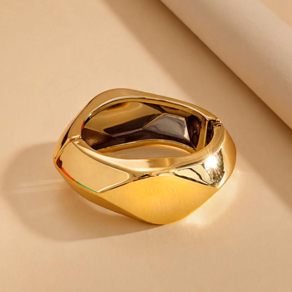 Vintage Style Wide Bracelet Colorful Smudging Geometric Bangles Acrylic Wristband Fashion Jewelry