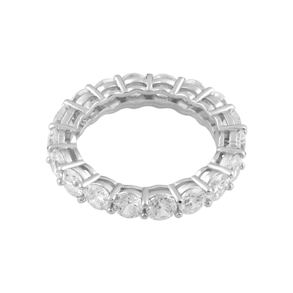 Серебряное кольцо с фианитами, вес изделия 3,95 гр (2078777)