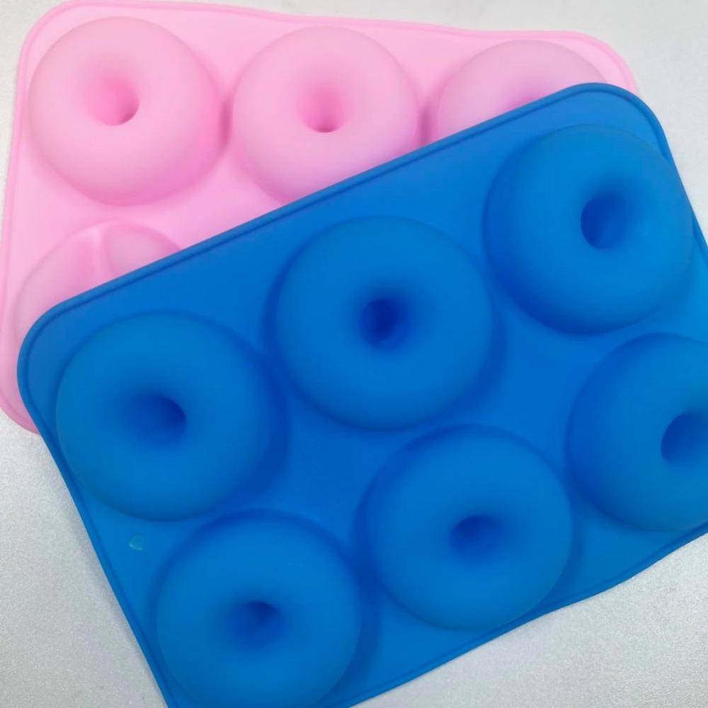 6 Holes Silicone Donut Mold Baking Pan Non-Stick Baking Pastry Chocolate Cake Dessert DIY Decoration Tools Bagels Muffins Donuts