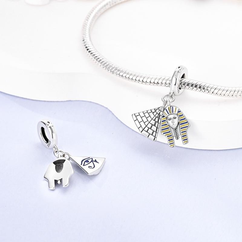 Charms Original Copper Pyramid Pharaoh Pendant Beads Fit Bracelet Women Jewelry Diy Fine Gift Accessory