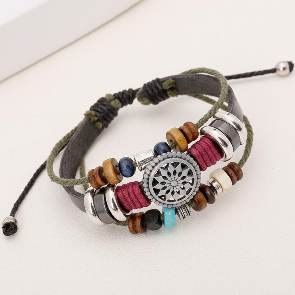 Женский богемный многослойный плетеный браслет с бусинами, браслет-шарм, браслет на запястье, модные украшения