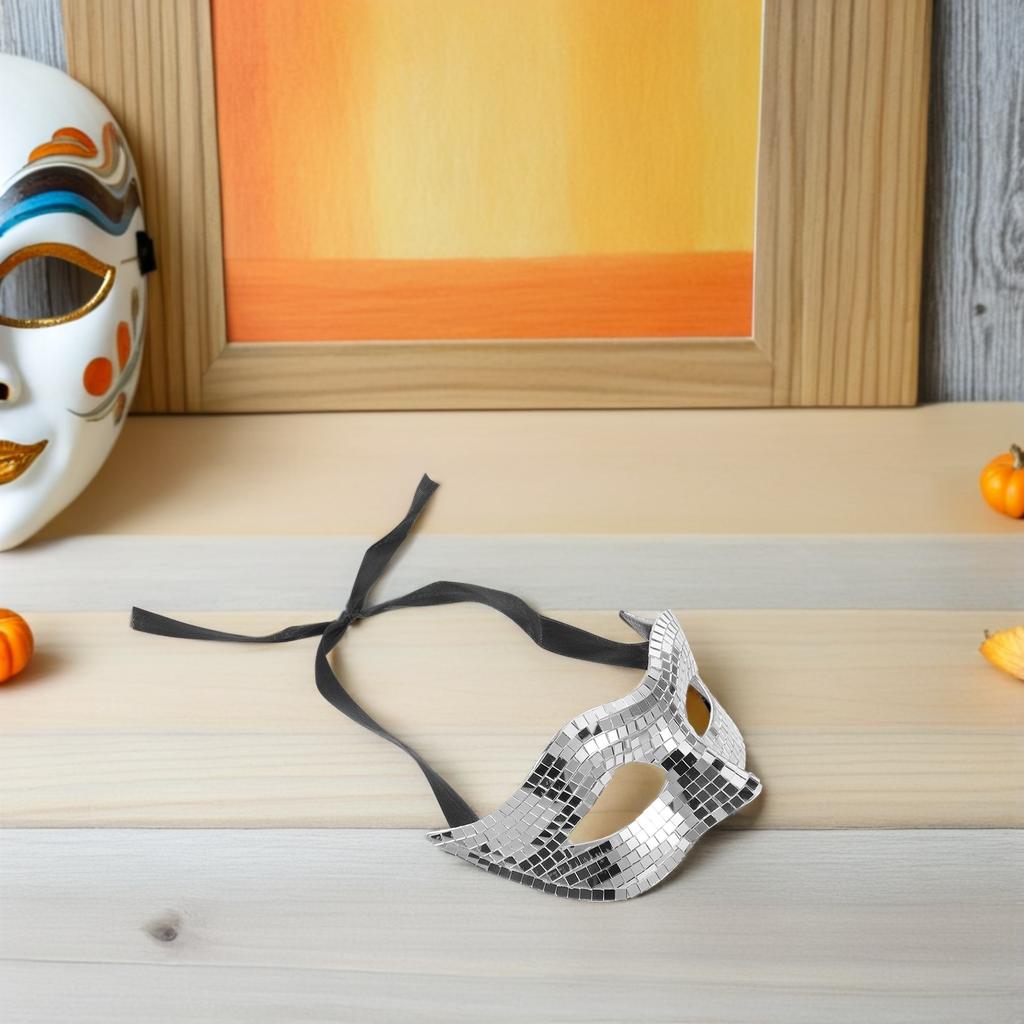 Disco Face Mask Golden Mirror Half Face Masquerade Party Halloween Carnival Dance Prom Costume Mask Women Men