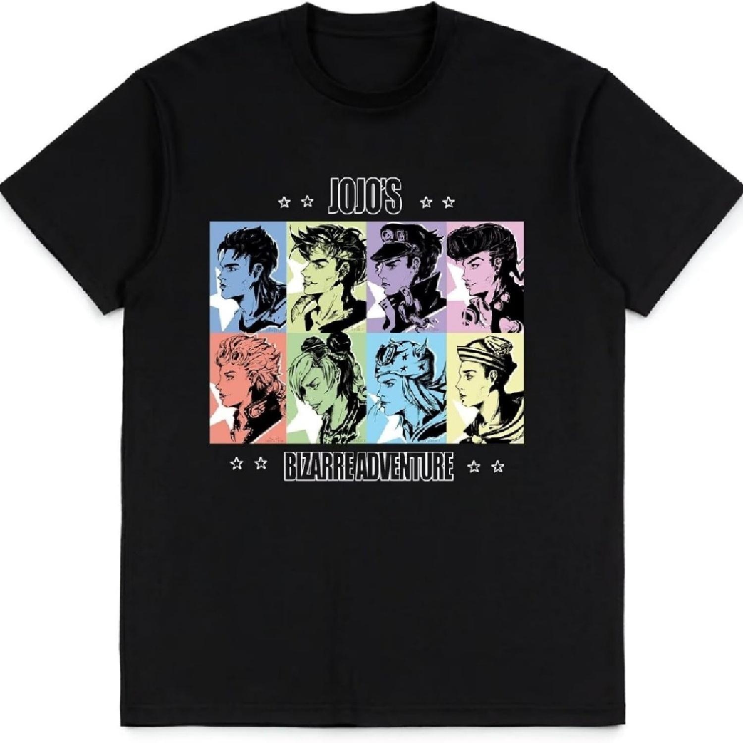

JoJo s Bizarre Adventure Футболка Мерч Манга Постер футболка Мужская Детская Женская 3D Принт футболки Хлопок Черная футболка XXXXXL чёрный