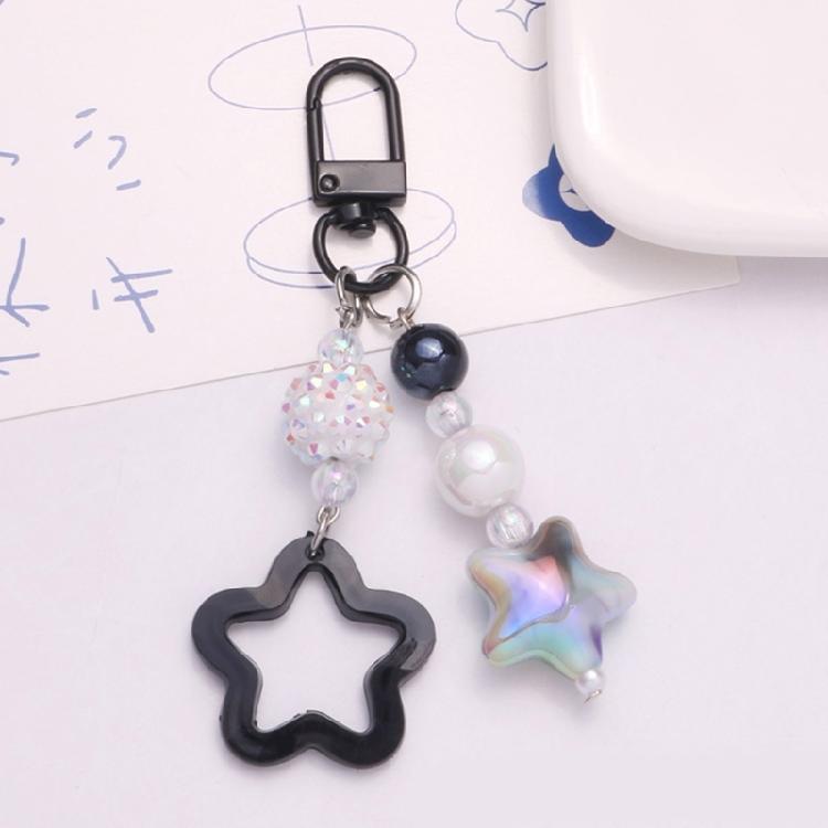 Sweet Gradient Pentagram Star Pendant Keychains Car Keyring Backpack Decoration