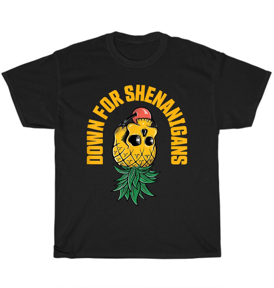 Pineapple Down For Shenanigans Swingers St Patricks Day T-Shirt Unisex Tee Gift XL