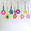 Colorful Bead Flower Pendant Phone Charm Hangings Rope Sweet Phone Chain Strap Bag Decoration Lanyard Keychain Accessory