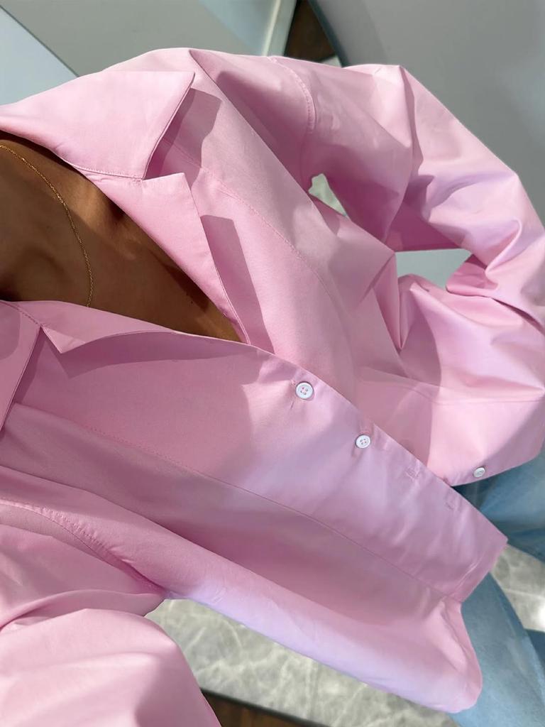 2025 Autumn Solid Color Long Sleeve Top Shirt - PJ0394/PJ0393